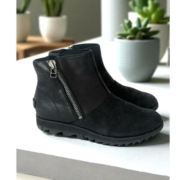 Sorel Harlow leather ankle boots black 6 - Picture 12 of 12